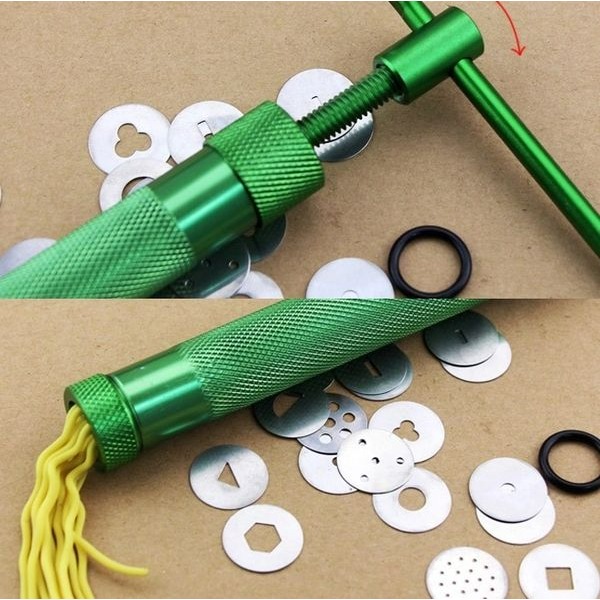 旋轉式翻糖合金擠泥器/軟陶黏土擠泥槍/油泥陶藝裱花擠條工具/精雕泥槍-細節圖4