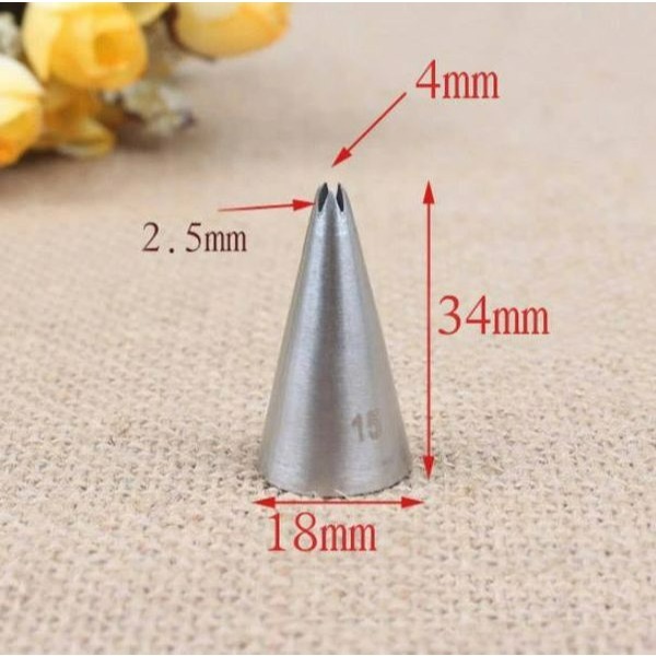 15# 5齒開放星型曲奇裱花嘴(小號)/304不銹鋼內外無縫-細節圖3