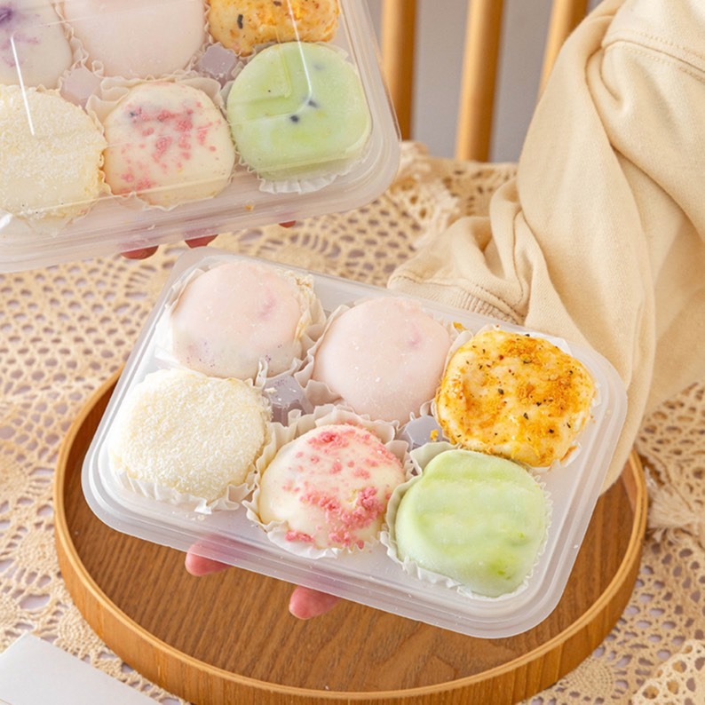 ◎5入◎六粒裝式透明吸塑西點打包盒/蛋黃酥雪媚娘綠豆糕烘焙甜點包裝盒子 -細節圖4