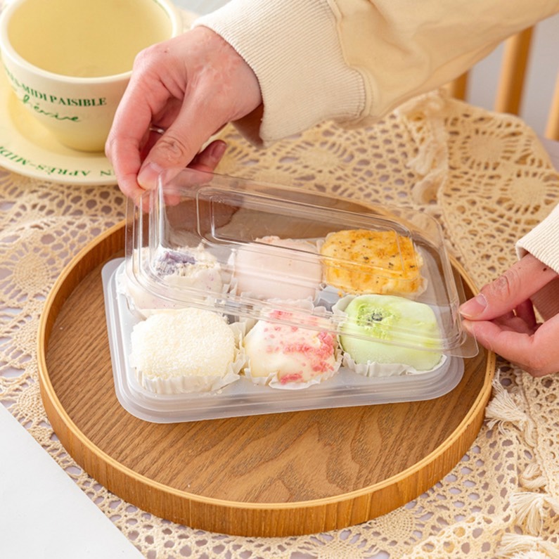 ◎5入◎六粒裝式透明吸塑西點打包盒/蛋黃酥雪媚娘綠豆糕烘焙甜點包裝盒子 -細節圖5