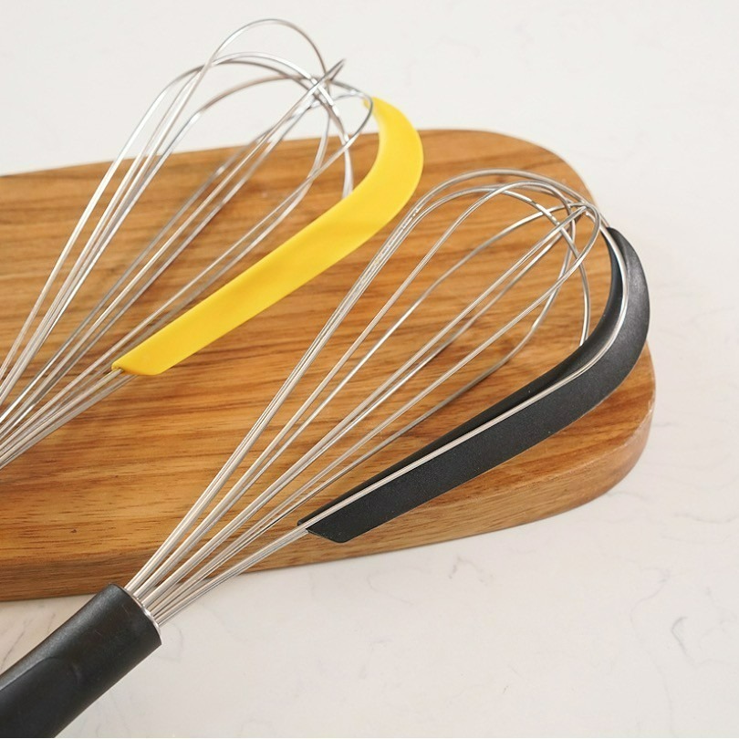 ✭美國亞馬遜熱銷✭12.5吋食品級矽膠不銹鋼手動打蛋器/2合1附麵糊刮刀烘焙攪拌器-細節圖3