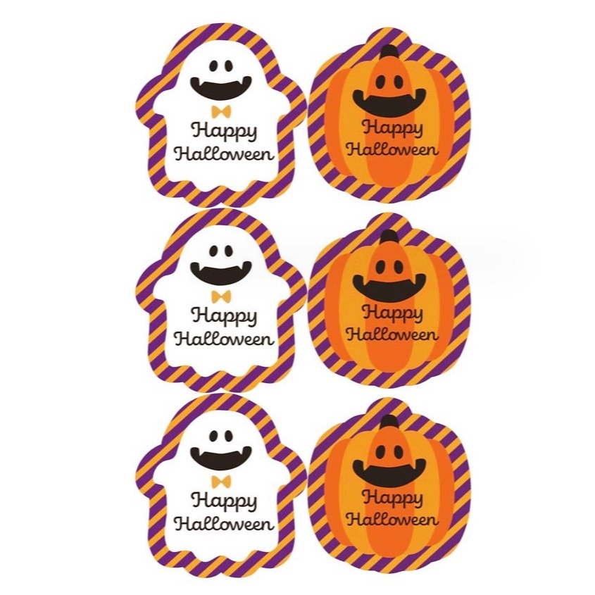 ◎5張入/共30枚◎南瓜幽靈異形封口貼/萬聖節裝飾貼紙/快樂裝飾派對禮物貼紙/布丁瓶曲奇餅乾裝飾貼紙/手帳貼紙-細節圖4