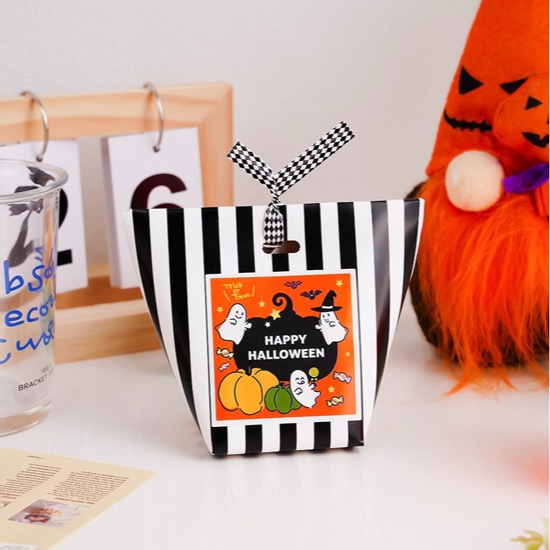 ▪5張入/共30枚▪方形南瓜萬聖節封口貼/萬聖節裝飾貼紙/Happy Halloween節日派對禮物封口貼/手帳貼紙-細節圖4