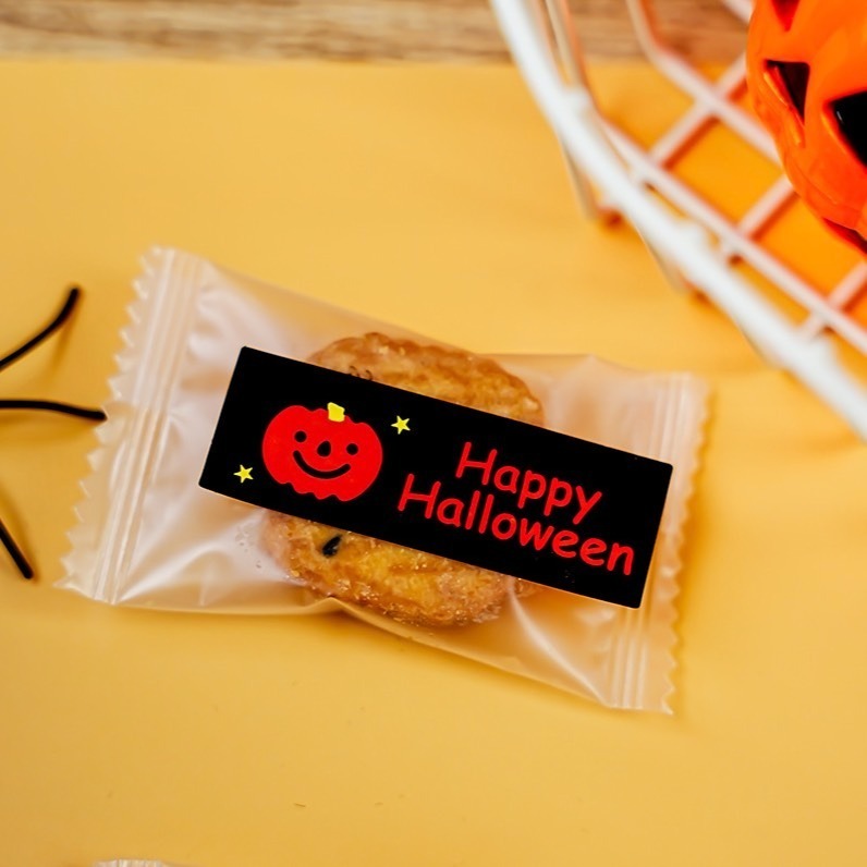 ▪3張入/共36枚▪萬聖節南瓜幽靈長條封口貼/萬聖節裝飾貼紙/Happy Halloween節日派對禮物封口貼/手帳貼紙-細節圖3