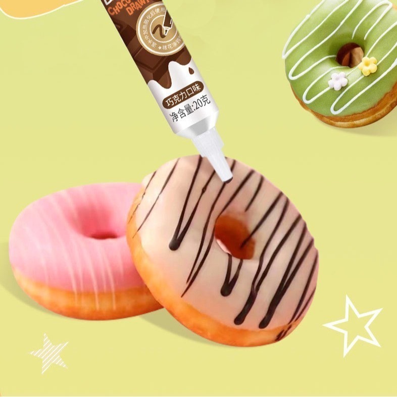 ◎8種口味/顏色可選◎仙妮貝兒DIY巧克力筆(20g)/可食用寫字筆裱花畫線筆/親子DIY巧克力繪畫筆-細節圖5