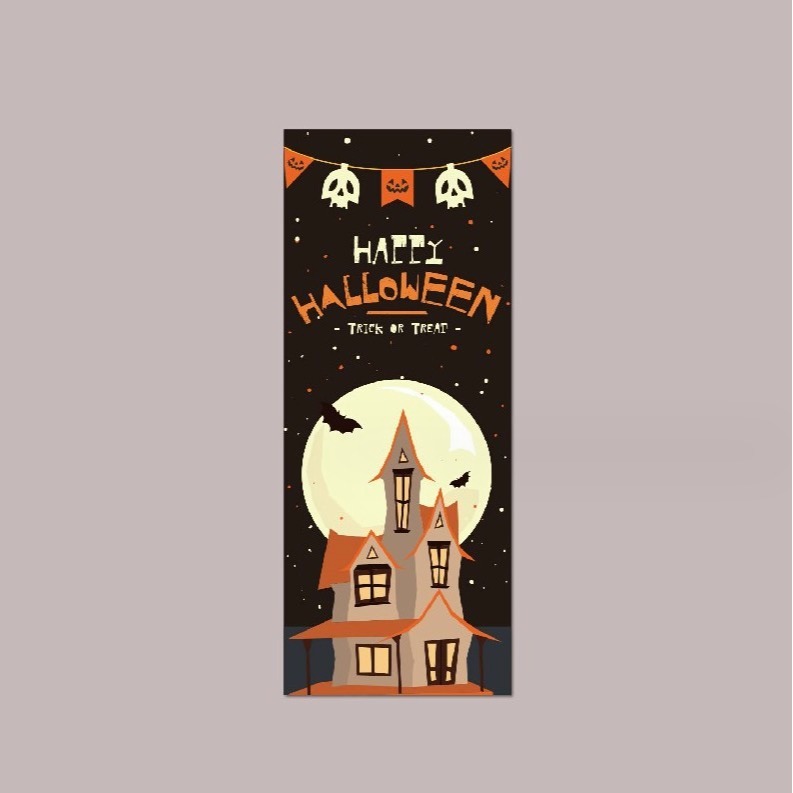 ◎10張=10枚◎萬聖節南瓜鬼屋長方形封口貼紙/禮盒包裝貼/餅乾袋貼紙/搞怪卡通趣味烘焙包裝盒封口裝飾貼紙-細節圖5