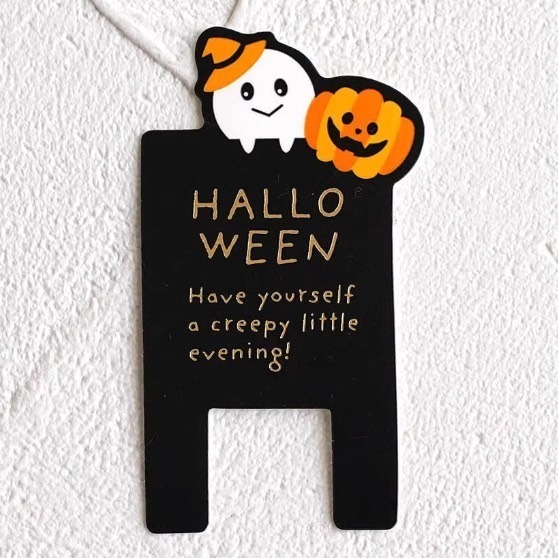 ◎混裝20片◎萬聖節南瓜幽靈蝙蝠城堡款裝飾禮物插籤/插牌紙卡/烘焙裝飾/萬聖節裝飾吊牌/杯子蛋糕插牌-細節圖11