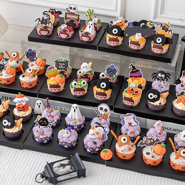 ▪50只入▪女孩幽靈南瓜萬聖節油紙紙杯/halloween蛋糕紙杯/機制高溫瑪芬紙杯/杯子蛋糕紙杯/耐高溫淋膜蛋糕紙托-細節圖4