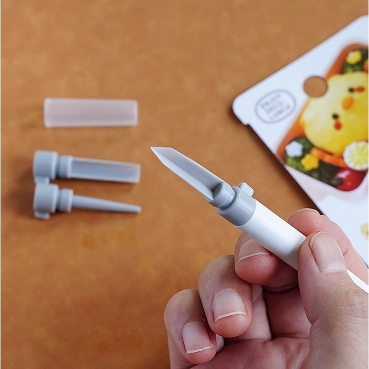 ◎出口日本塑膠材質三角3頭刻刀/蛋水果雕刻工具/便當小工具/雕刻切刀-細節圖5