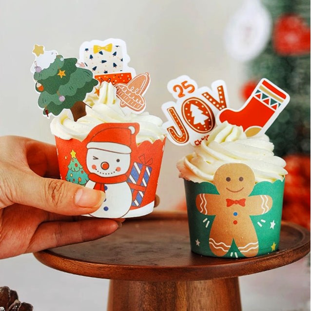 ◎75只入◎聖誕節立體卡通紙杯/新年機制高溫瑪芬紙杯/杯子蛋糕紙杯/耐高溫淋膜蛋糕紙托-細節圖4