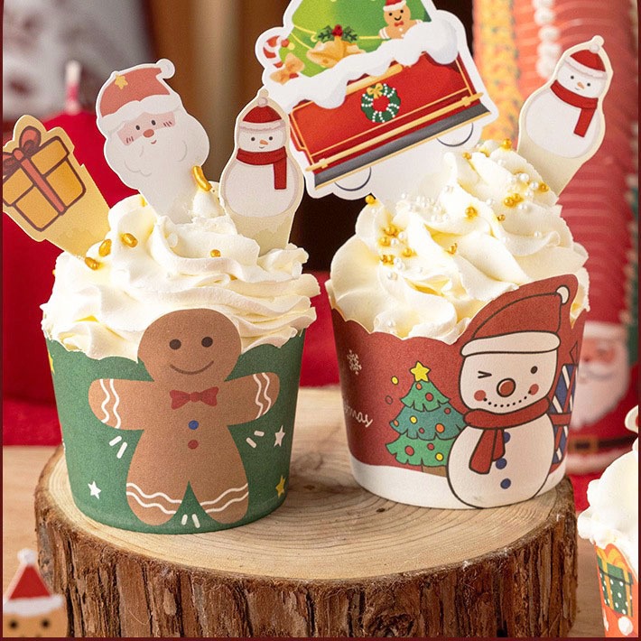 ◎75只入◎聖誕節立體卡通紙杯/新年機制高溫瑪芬紙杯/杯子蛋糕紙杯/耐高溫淋膜蛋糕紙托-細節圖5
