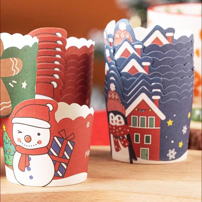 ◎75只入◎聖誕節立體卡通紙杯/新年機制高溫瑪芬紙杯/杯子蛋糕紙杯/耐高溫淋膜蛋糕紙托-細節圖6