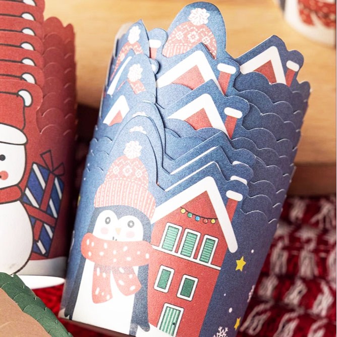 ◎75只入◎聖誕節立體卡通紙杯/新年機制高溫瑪芬紙杯/杯子蛋糕紙杯/耐高溫淋膜蛋糕紙托-細節圖7