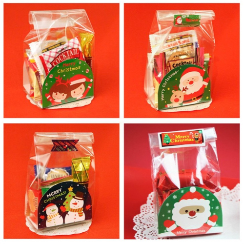 ◎20套入◎聖誕節彩色底托糖果包裝套裝(附透明opp袋)/麋鹿薑聖誕老公公卡通餅乾零食盒/兒童伴手禮包裝袋