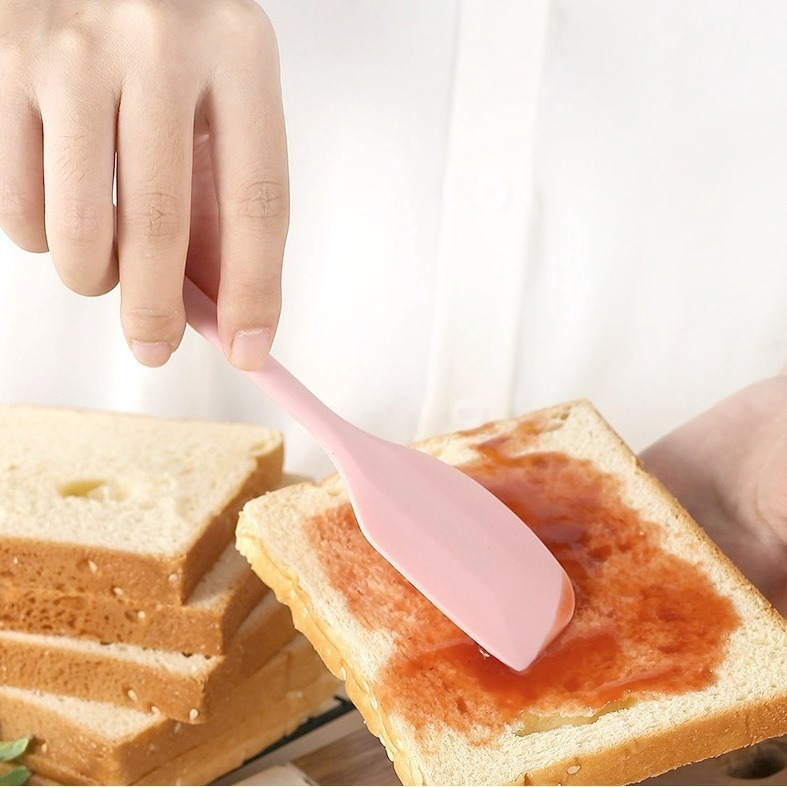 ◎小/中/大號◎ 一體成型食品級矽膠奶油巧克力攪拌刮刀(顏色隨機)/耐高溫矽膠刮板奶油蛋糕抹刀烘焙鏟刀-細節圖3