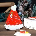 ◎3只入◎可愛紅色聖誕樹造型三角西瓜盒/食品級白卡禮品包裝/平安夜彩色禮物盒-規格圖7