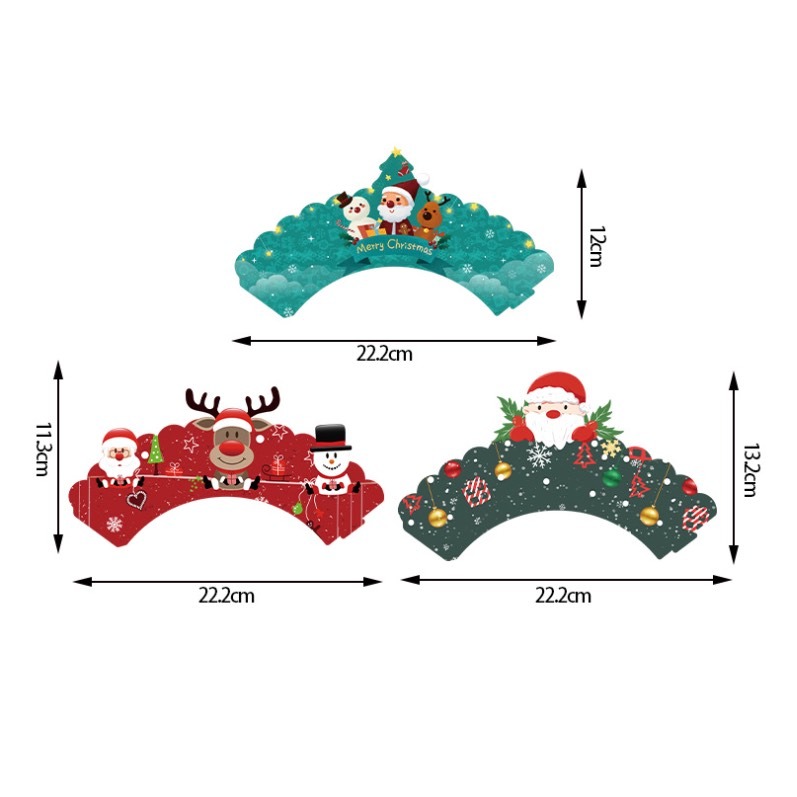 ▪24圍邊+24插牌▪聖誕節系列杯子蛋糕裝飾紙圍邊/蛋糕紙杯裝飾/聖誕蛋糕派對插旗-細節圖4