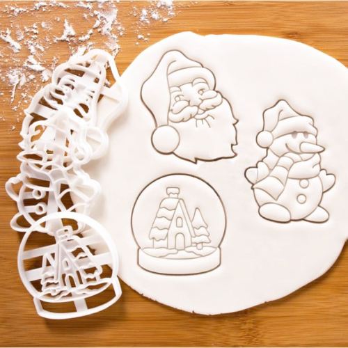 ▪3件組▪亞馬遜熱銷塑料聖誕老人雪球餅乾模具/聖誕節塑膠雪人餅乾模具/饅頭飯糰模具/3D列印按壓式曲奇餅乾模