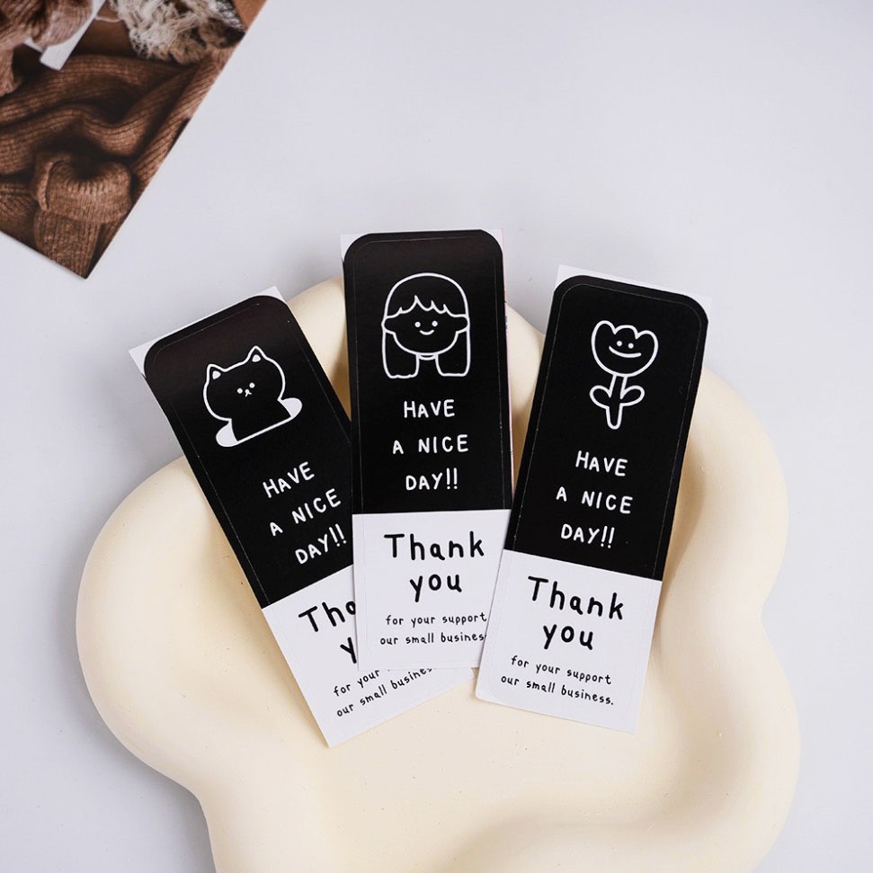 ◎5張=15枚◎長條封口貼紙/禮盒包裝貼/餅乾袋貼紙/多功能標記手帳貼紙/THANK YOU烘焙裝飾貼紙-細節圖3