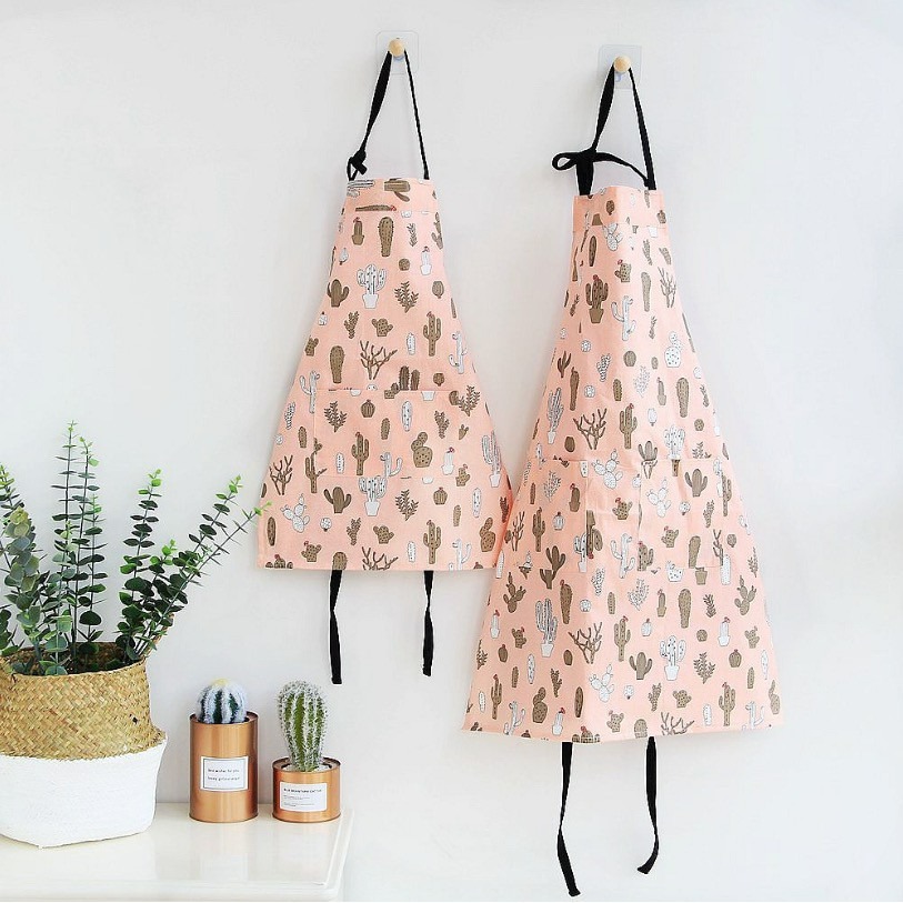 北歐風格全棉親子同款純棉麻卡通圍裙/廚房防污水烘焙工作服(大人+小孩)-細節圖2