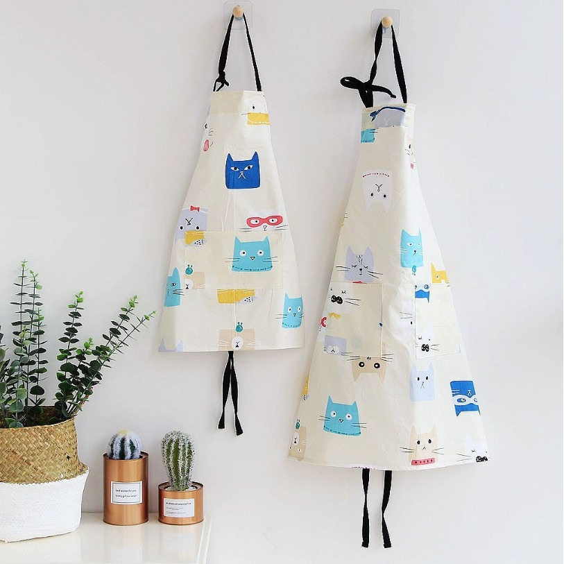北歐風格全棉親子同款純棉麻卡通圍裙/廚房防污水烘焙工作服(大人+小孩)-細節圖5