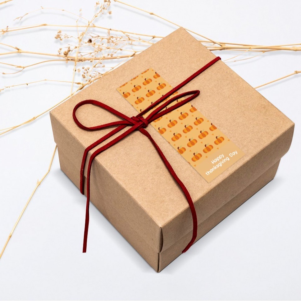 ▪5張/共15枚入▪感恩節長方形封口貼紙/甜點餅乾袋裝飾貼/烘焙包裝盒封口貼/禮盒禮物貼紙/裝飾貼紙-細節圖3