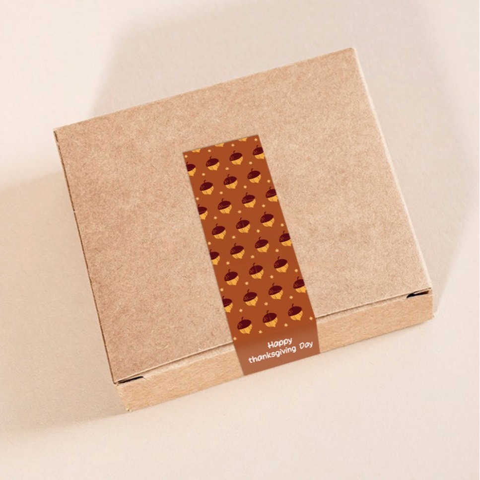 ▪5張/共15枚入▪感恩節長方形封口貼紙/甜點餅乾袋裝飾貼/烘焙包裝盒封口貼/禮盒禮物貼紙/裝飾貼紙-細節圖4