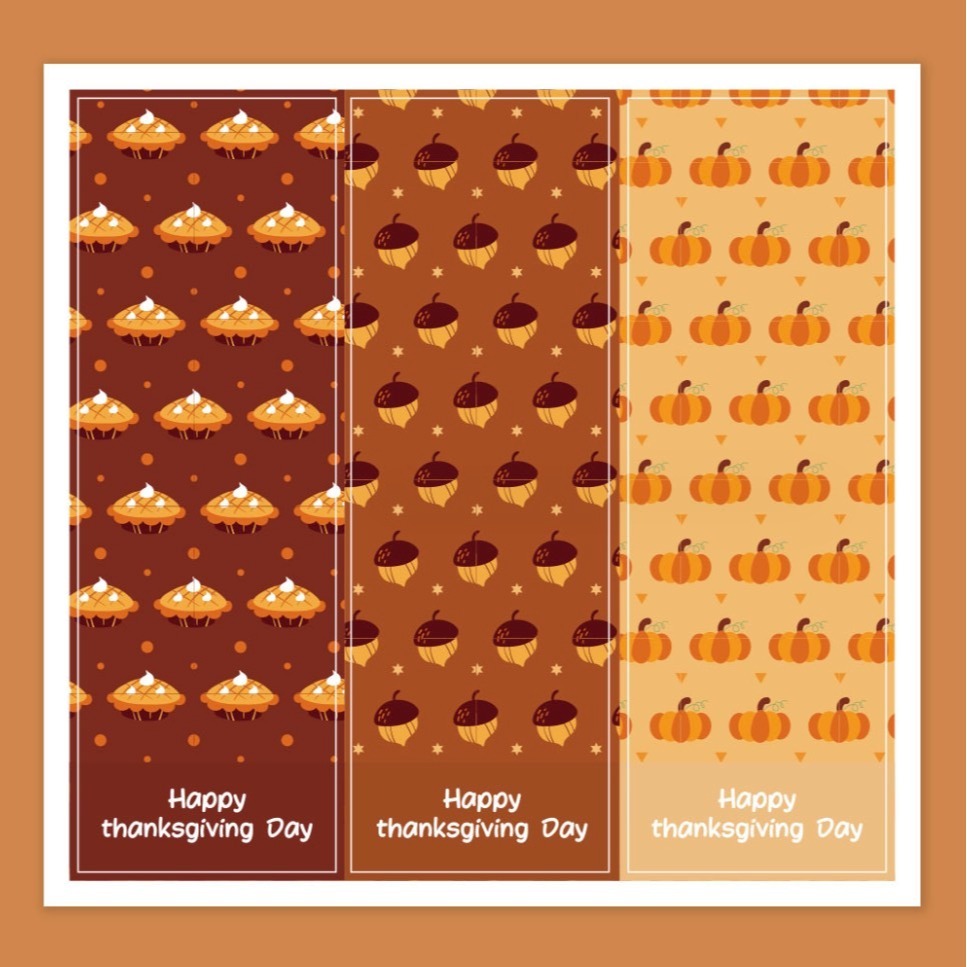 ▪5張/共15枚入▪感恩節長方形封口貼紙/甜點餅乾袋裝飾貼/烘焙包裝盒封口貼/禮盒禮物貼紙/裝飾貼紙-細節圖5