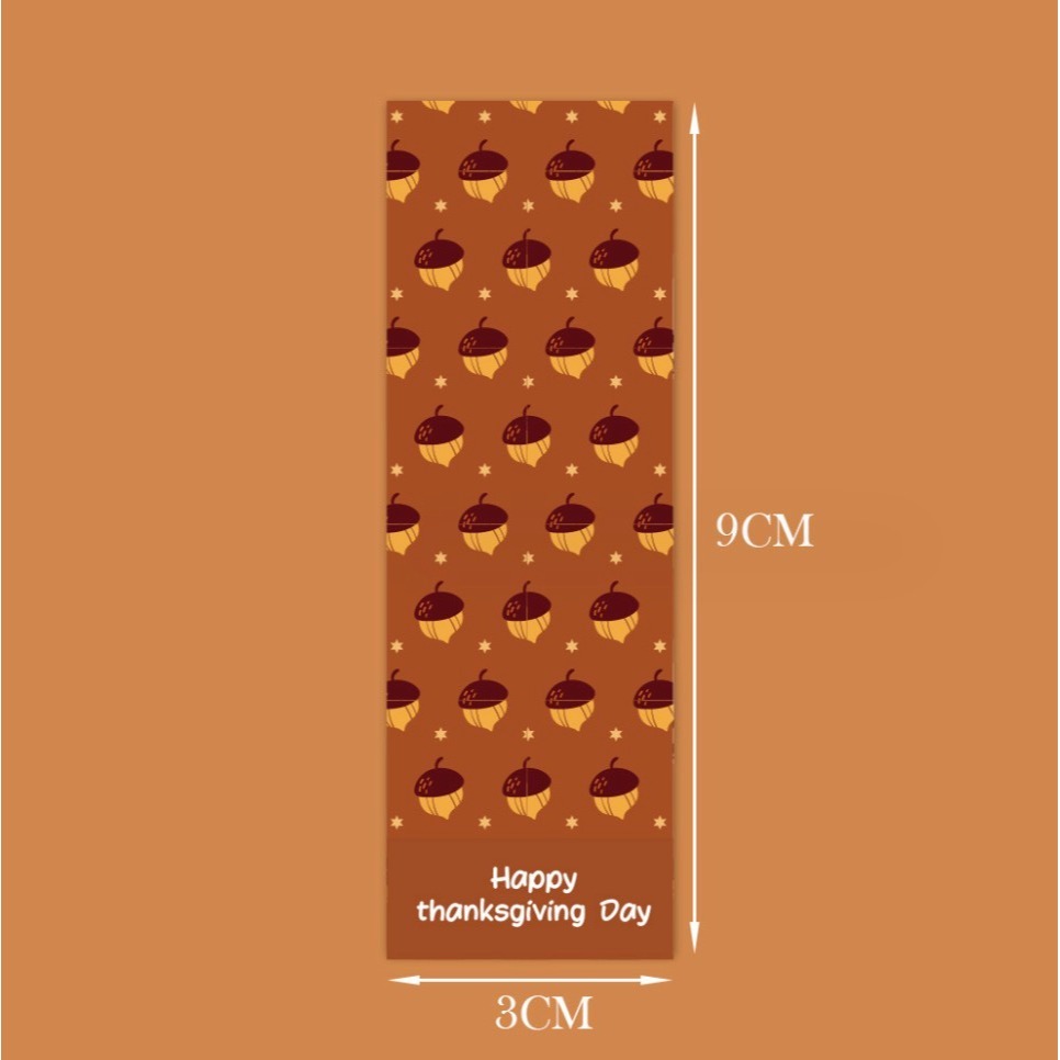 ▪5張/共15枚入▪感恩節長方形封口貼紙/甜點餅乾袋裝飾貼/烘焙包裝盒封口貼/禮盒禮物貼紙/裝飾貼紙-細節圖6