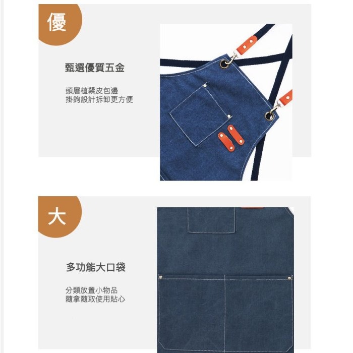 加厚帆布無袖防油防污烘培圍裙/成人無袖圍裙/咖啡店美髮店廚房工作服/麵包店餐飲店服-細節圖3