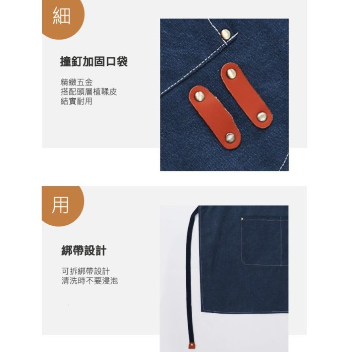 加厚帆布無袖防油防污烘培圍裙/成人無袖圍裙/咖啡店美髮店廚房工作服/麵包店餐飲店服-細節圖6