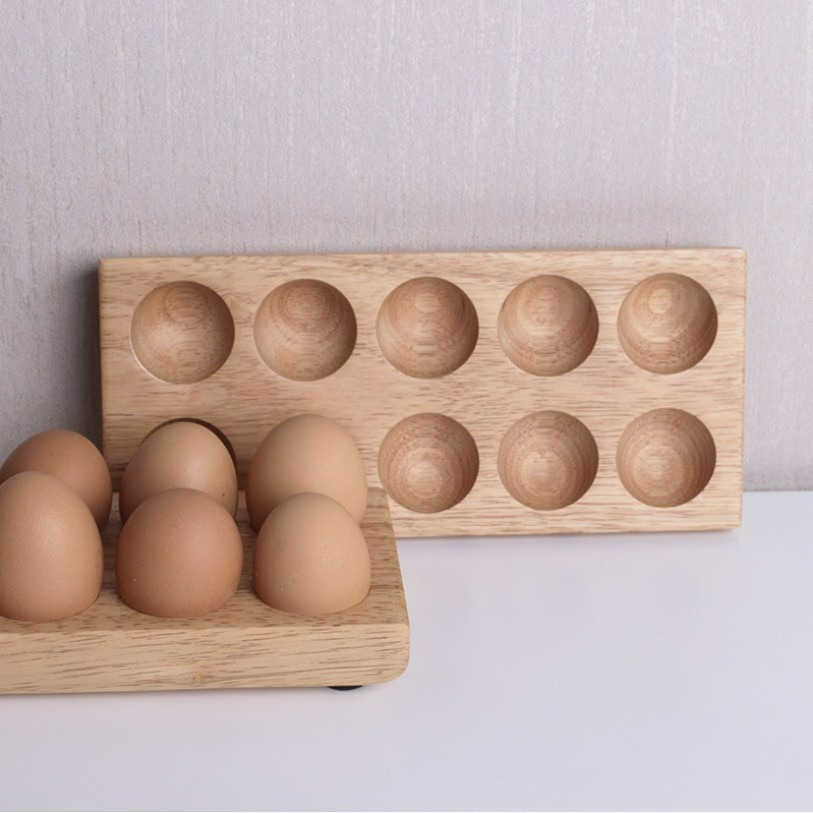 橡膠木雙排實木雞蛋托盤/多肉種植盤/創意擺件/木盤/拍照小物-細節圖3