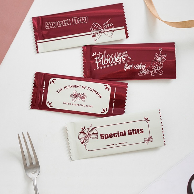 ◎3.9*9cm◎Flowers海鹽杏仁太妃糖包裝袋咖啡糖鋁膜機封袋(約100只混裝)/食品級鋁箔糖果機封袋/咖啡糖op-細節圖5