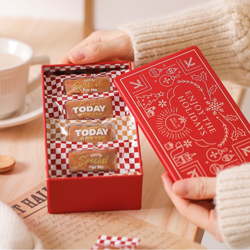 ▪3.9x9CM▪棋盤格紋浪漫牛軋糖包裝袋(約200只裝)/奶糖糖果太妃糖烘焙機封袋-細節圖4