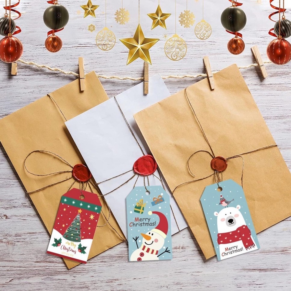 ◎50枚◎聖誕節系列裝飾吊牌(附贈麻繩)/300g銅版紙吊牌插牌紙卡/烘焙裝飾/聖誕裝飾吊卡-細節圖5
