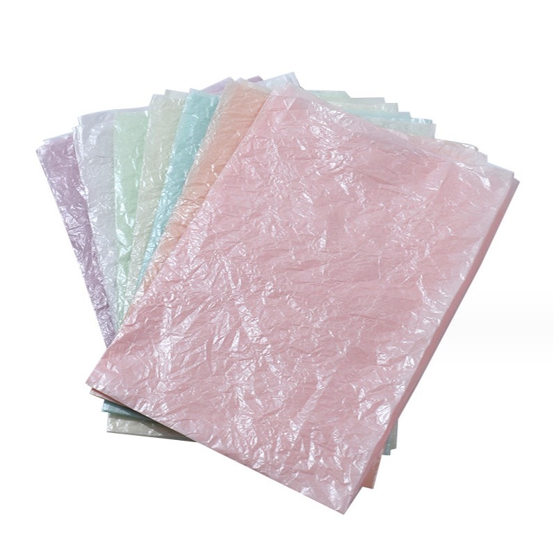 ◎50*75cm◎ins風簡約珠光雪梨紙/擺拍飾品道具紙/薄薄皺皺的色紙/拍攝背景道具/內襯褶皺紙/防水花束包裝紙-細節圖5