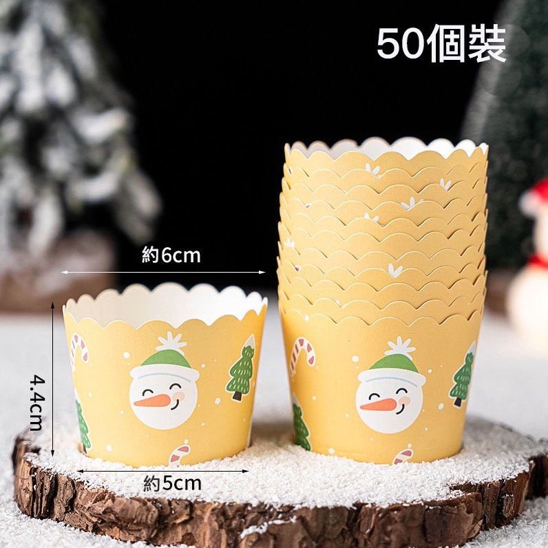 ◎50只入◎聖誕節粉彩卡通紙杯/聖誕老人雪人蛋糕紙杯/機制高溫瑪芬紙杯/節日杯子蛋糕紙杯/聖誕企鵝耐高溫淋膜蛋糕紙托-細節圖5