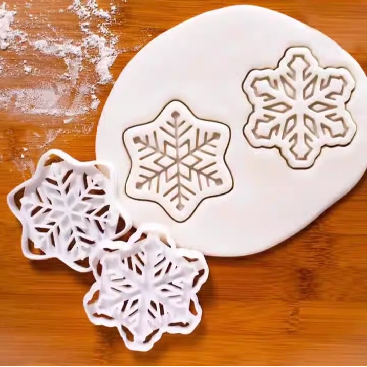 ▪2件組▪亞馬遜熱銷塑料聖誕粗細雪花餅乾模具/聖誕節塑膠餅乾模具/饅頭飯糰模具/3D列印按壓式曲奇餅乾模-細節圖3