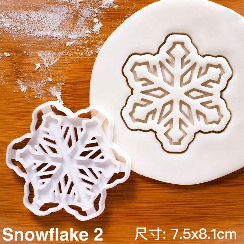 ▪2件組▪亞馬遜熱銷塑料聖誕粗細雪花餅乾模具/聖誕節塑膠餅乾模具/饅頭飯糰模具/3D列印按壓式曲奇餅乾模-細節圖6