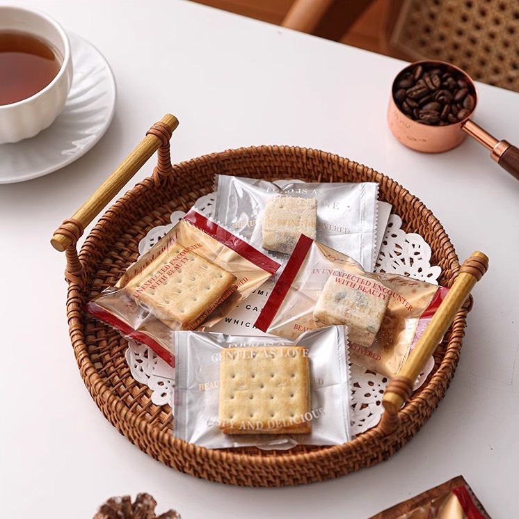 ◎7*10cm◎簡約透明英文機封袋(約100只入)/太妃糖雪花酥餅乾袋/節日牛軋糖點心袋/巧克力糖果包裝袋-細節圖2