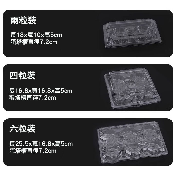 ◎10入◎2/4/6粒裝蛋塔連蓋式吸塑包裝盒/雪媚娘月餅透明包裝盒-細節圖7