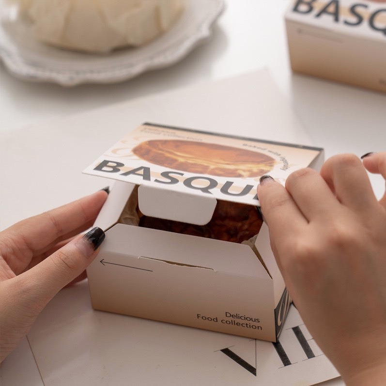 ◎5只入◎美味巴斯克蛋糕包裝盒/起司慕斯盒/食品級白卡甜點包裝/彩色印刷禮物盒-細節圖2