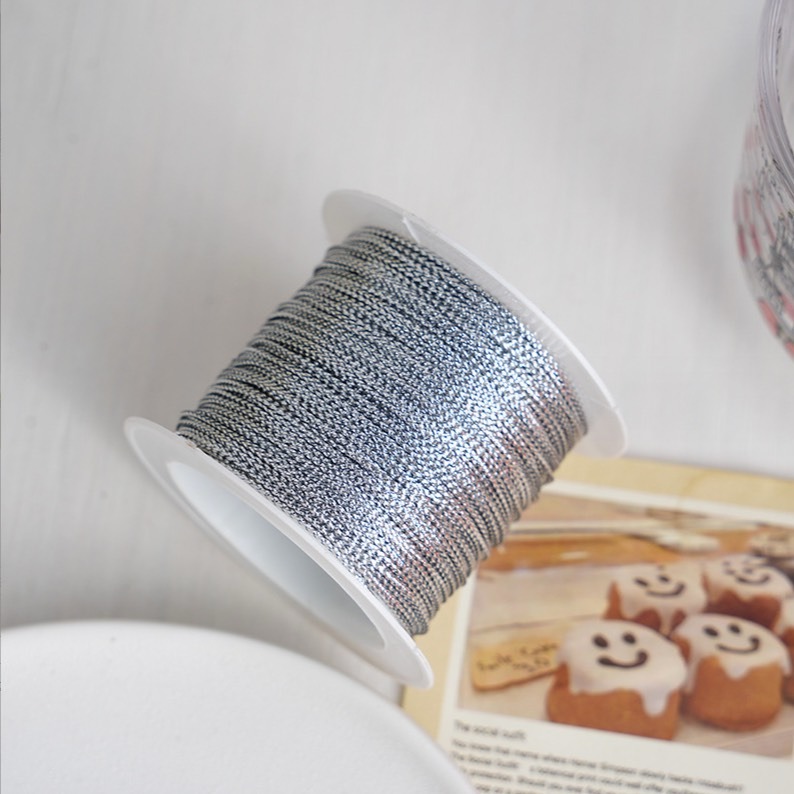 ▪20m▪ins金銀色柱體形狀蔥絲線/diy吊牌掛線/吊繩包裝/盒子綁口繩子/餅乾蛋糕盒禮品盒節日包裝紮繩/織帶-細節圖5