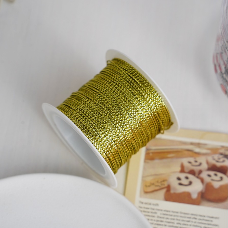 ▪20m▪ins金銀色柱體形狀蔥絲線/diy吊牌掛線/吊繩包裝/盒子綁口繩子/餅乾蛋糕盒禮品盒節日包裝紮繩/織帶-細節圖6