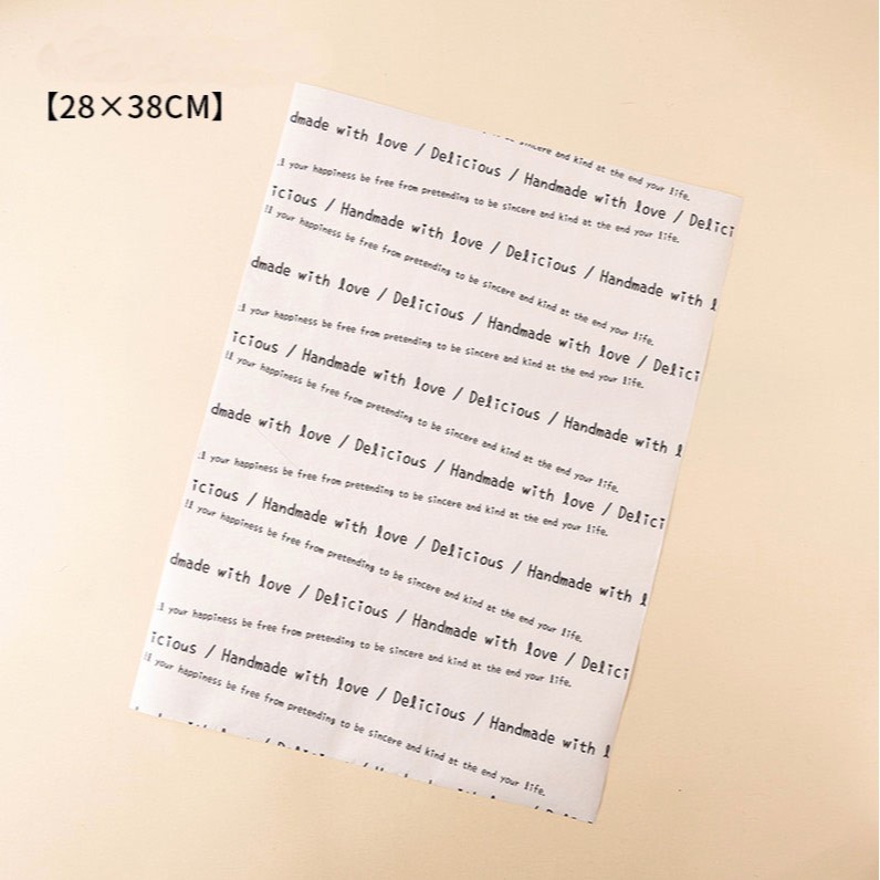 ▪20張入/包▪handmade英文字食品級淋膜包裝紙/高品質烘焙專用包裝油紙/雞肉捲漢堡煎餅手抓早餐吐司包裝紙-細節圖9