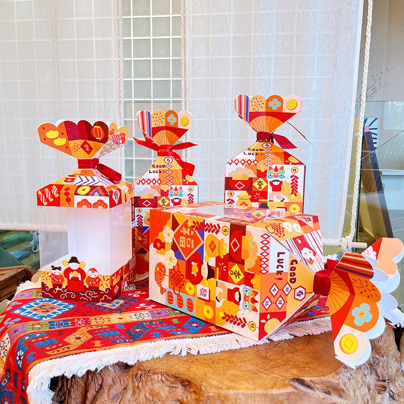 ◎2入◎創意透明開窗大禮包/新年禮盒/糖果包裝盒/禮品紙盒/雪Q餅牛軋糖包裝禮物盒-細節圖3