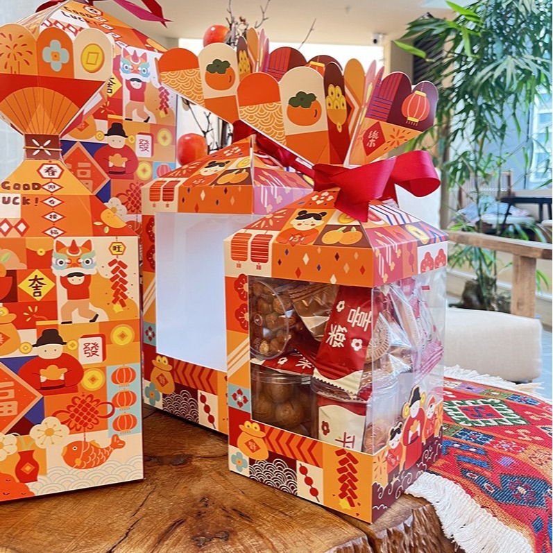 ◎2入◎創意透明開窗大禮包/新年禮盒/糖果包裝盒/禮品紙盒/雪Q餅牛軋糖包裝禮物盒-細節圖4