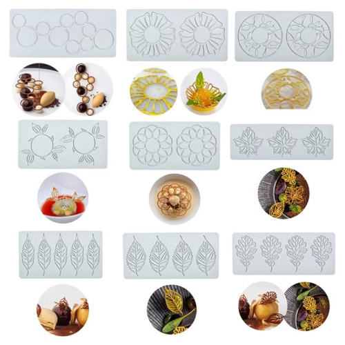 花瓣樹葉翻糖蕾絲墊/翻糖蛋糕矽膠模/DIY巧克力創意裝飾/烘焙模具/分子料理西餐脆片模具