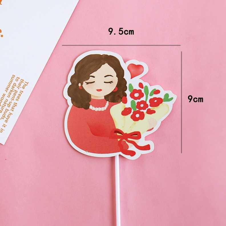 ◎5支◎母親節蛋糕裝飾插件插旗/媽媽捧花母親節派對主題裝飾/節日蛋糕裝飾插籤/蛋糕甜品裝飾/烘焙裝飾插牌-細節圖6