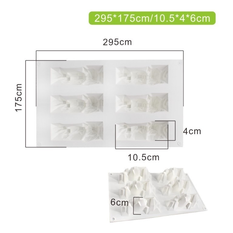 ◎6連◎法式雪山造型淋面矽膠蛋糕模/巧克力冰淇淋布丁慕斯模具/圓錐形聖誕烘焙模具/蠟燭手工皂模-細節圖5